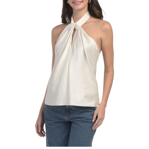 TANYA TAYLOR cream Maya Solid Top - Picture 1 of 2